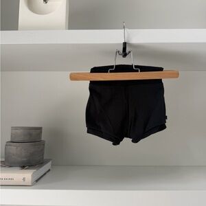 Kids Black Cotton Blend Shorts